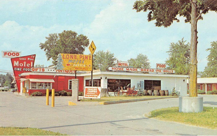Lone Pine Motel & Restaurant - Old Postcard